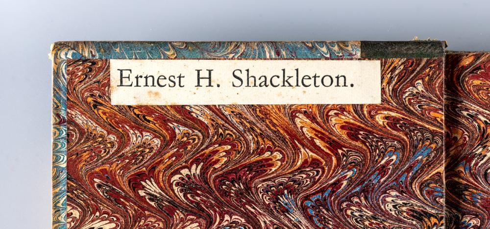 ERNEST SHACKLETON'S COPY with his book label on the front pastedown Image