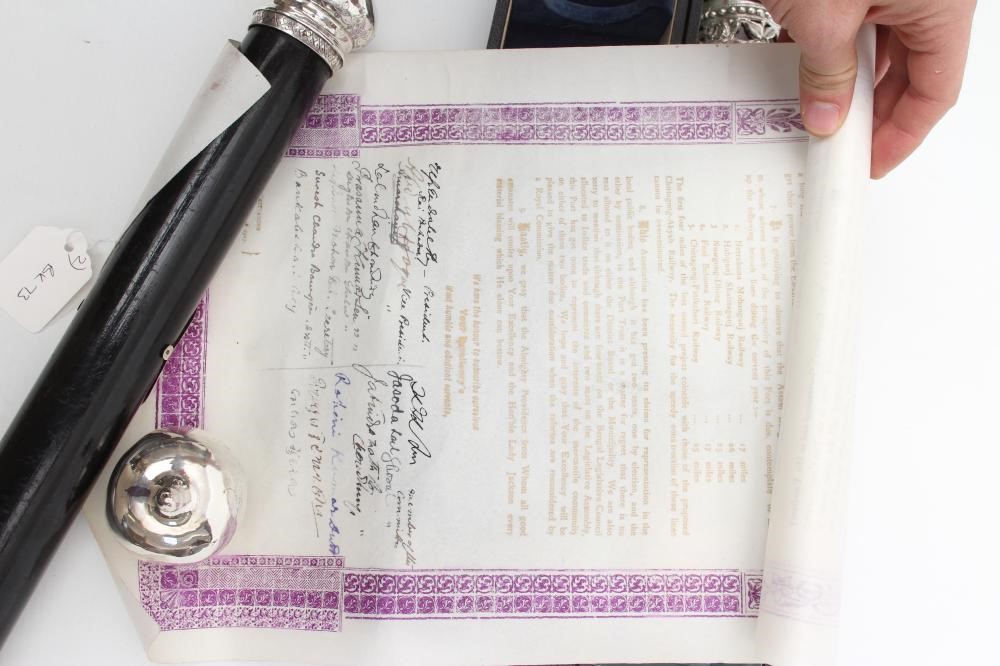 A CREAM SILK PRINTED "FAREWELL" SCROLL Image