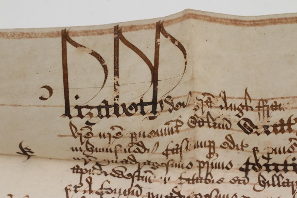 TWO ELIZABETH I VELLUM DOCUMENTS Image