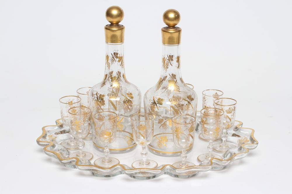 A FRENCH GLASS LIQUEUR SET Image