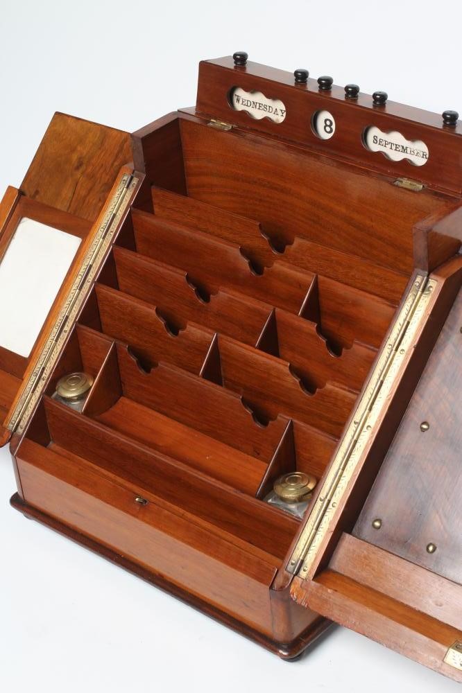 A VICTORIAN BURR WALNUT STATIONERY BOX Image