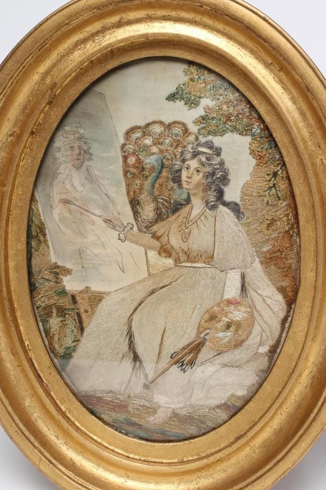 A PAIR OF SILK PICTURES Image