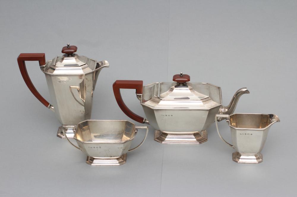 AN ART DECO FOUR PIECE TEA AND COFFEE SERVICE Image