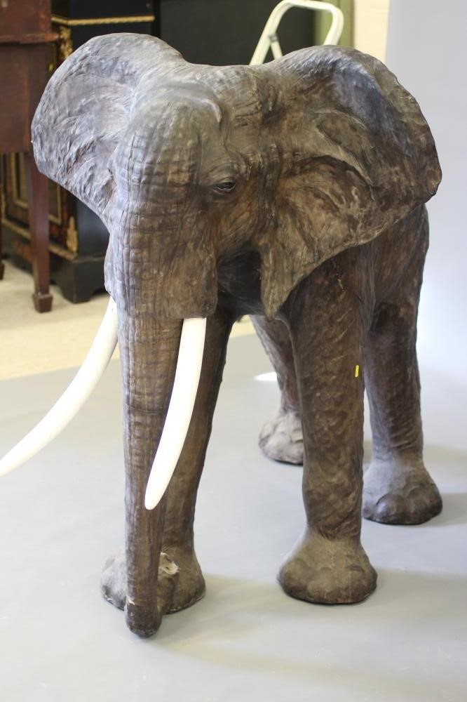 A REPLICA LEATHER COVERED MODEL OF AN ELEPHANT Image