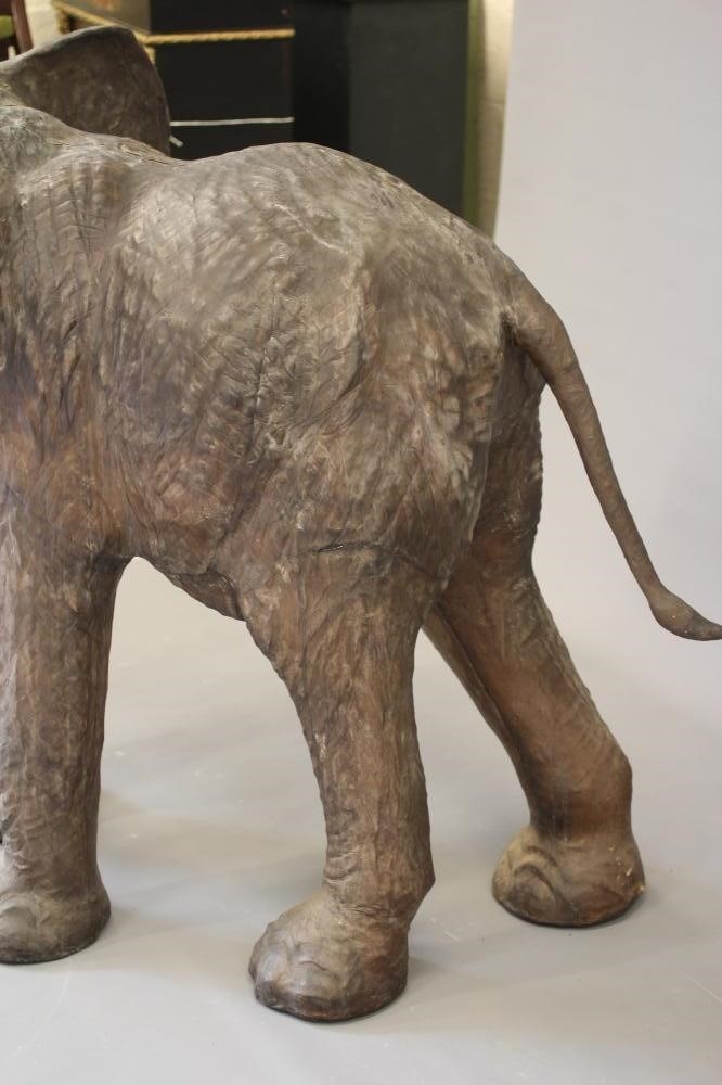 A REPLICA LEATHER COVERED MODEL OF AN ELEPHANT Image