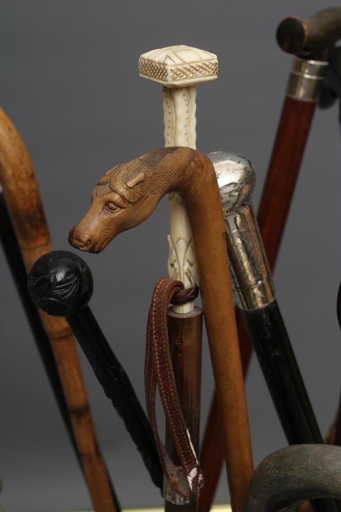 A VICTORIAN BRASS STICK STAND of oblong form Image