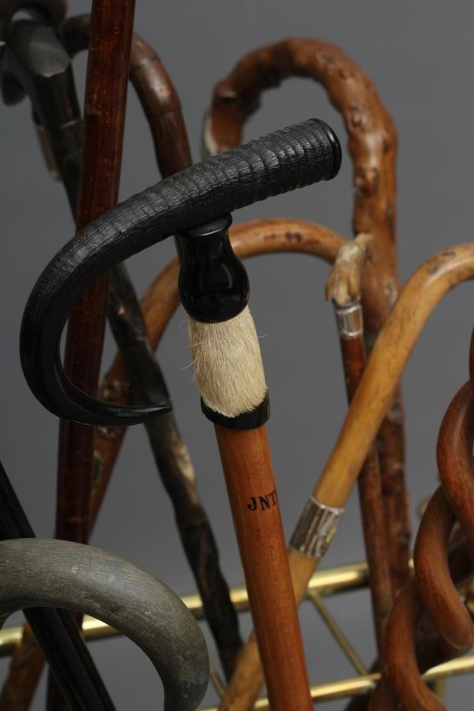 A VICTORIAN BRASS STICK STAND of oblong form Image