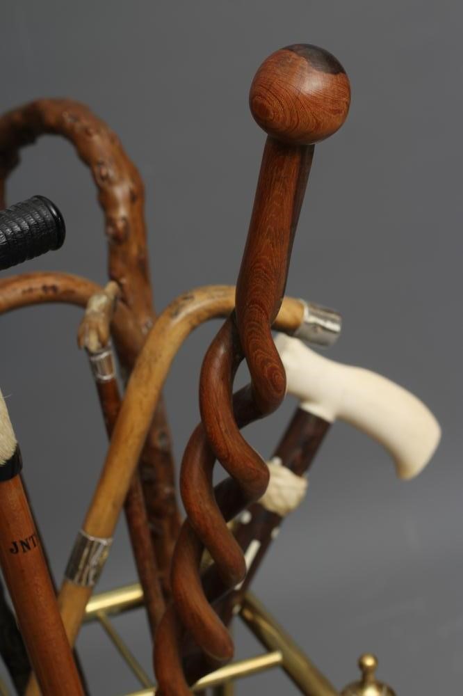 A VICTORIAN BRASS STICK STAND of oblong form Image