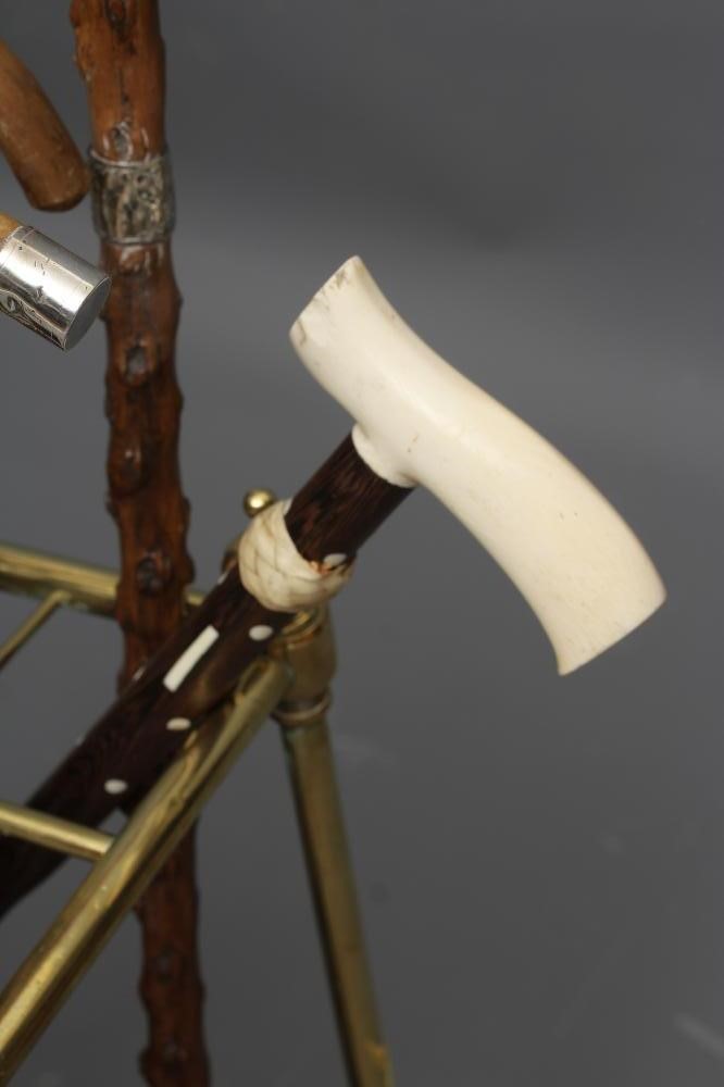 A VICTORIAN BRASS STICK STAND of oblong form Image