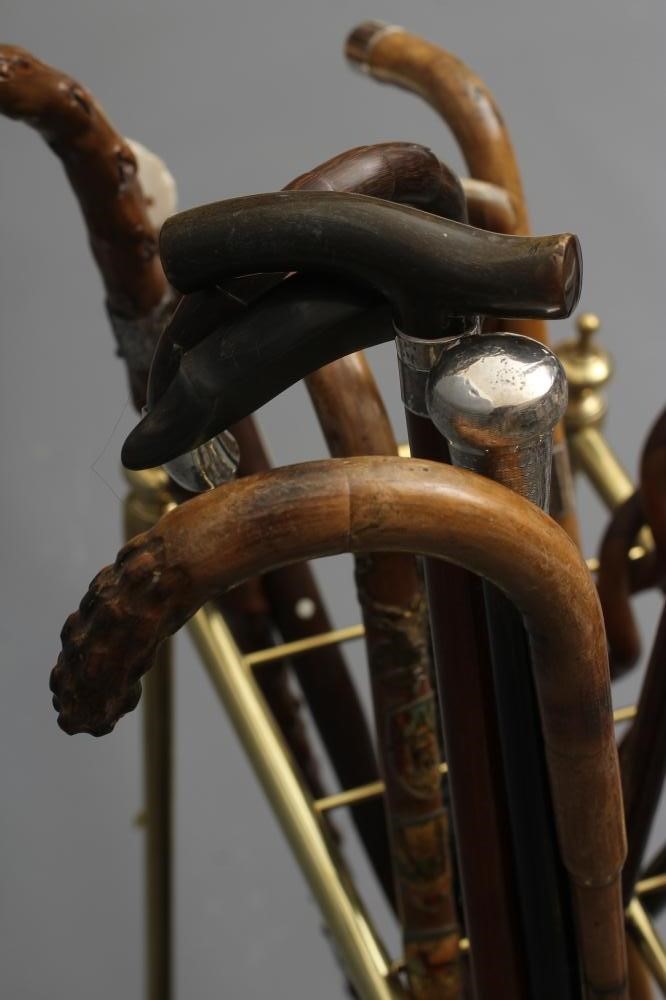 A VICTORIAN BRASS STICK STAND of oblong form Image