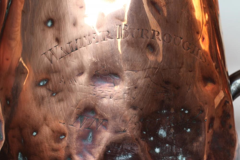 A COPPER FOUR GALLON JUG by Anderson Brothers Image