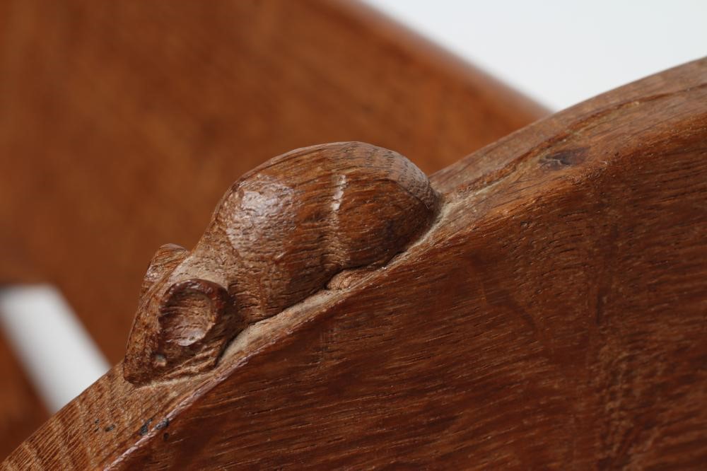 A ROBERT THOMPSON ADZED OAK BOOK TROUGH Image