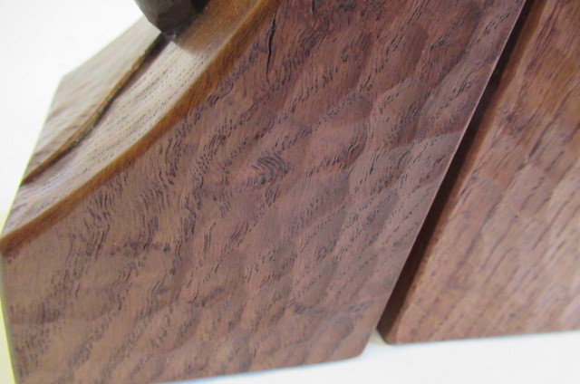 A PAIR OF ROBERT THOMPSON ADZED OAK BOOKENDS of square form Image