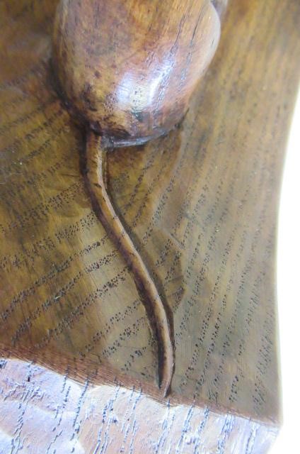 A PAIR OF ROBERT THOMPSON ADZED OAK BOOKENDS of square form Image