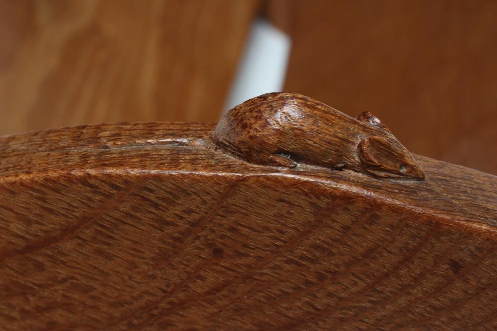 A ROBERT THOMPSON ADZED OAK BOOK TROUGH Image