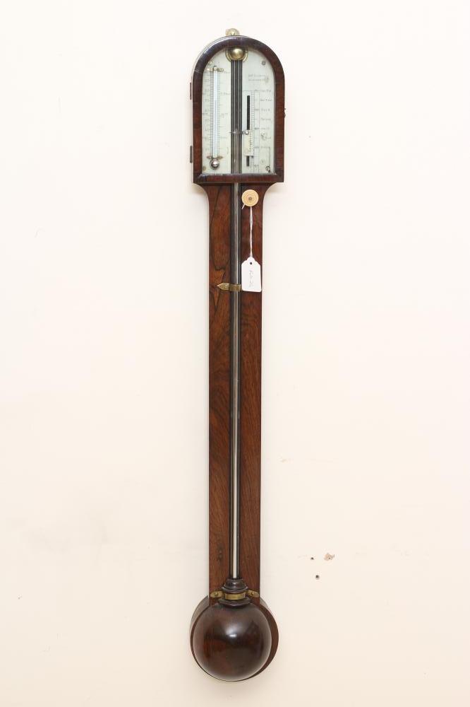 A ROSEWOOD STICK BAROMETER Image