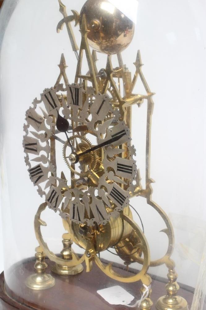 A BRASS GOTHIC STYLE SKELETON CLOCK Image
