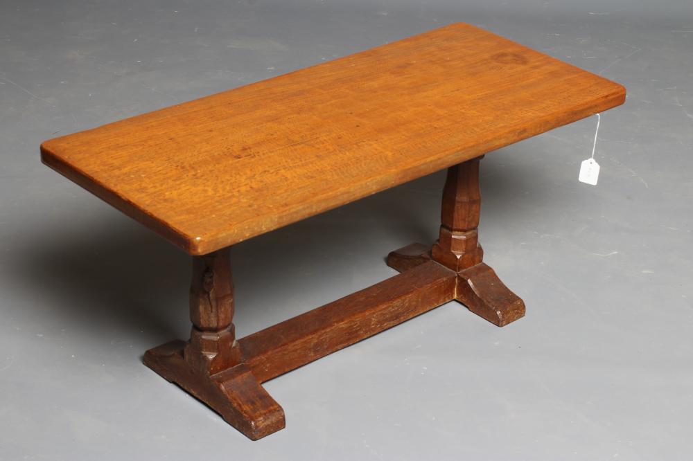 A ROBERT THOMPSON ADZED OAK COFFEE TABLE Image