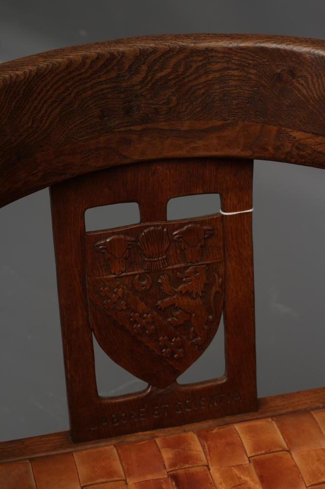 A RARE ROBERT THOMPSON ADZED OAK MONKS CHAIR Image