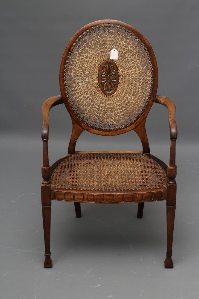 A GEORGIAN MAHOGANY HEPPLEWHITE STYLE  ELBOW CHAIR Image