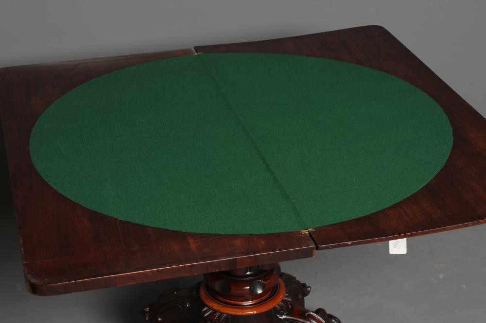 A VICTORIAN ROSEWOOD FOLDING CARD TABLE Image