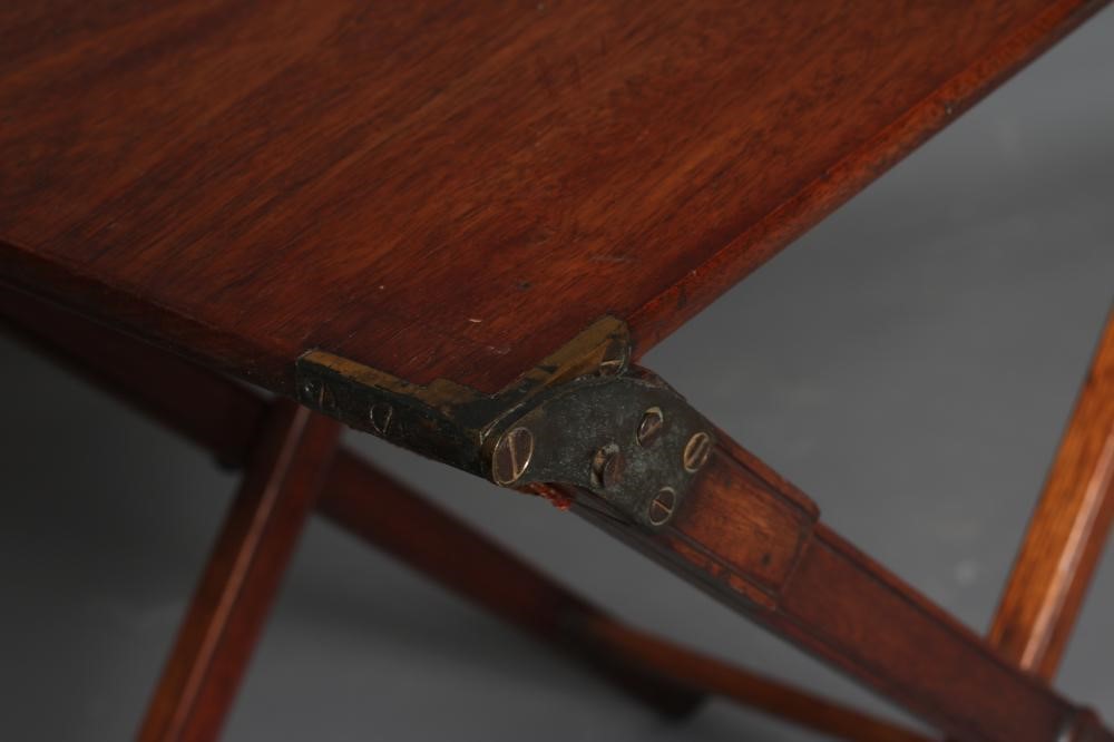 A mahogany campaign folding table Hartleys Auctioneers & Valuers
