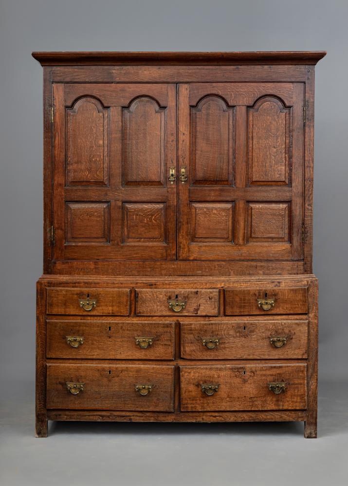 A GEORGIAN OAK CLOTHES PRESS Image