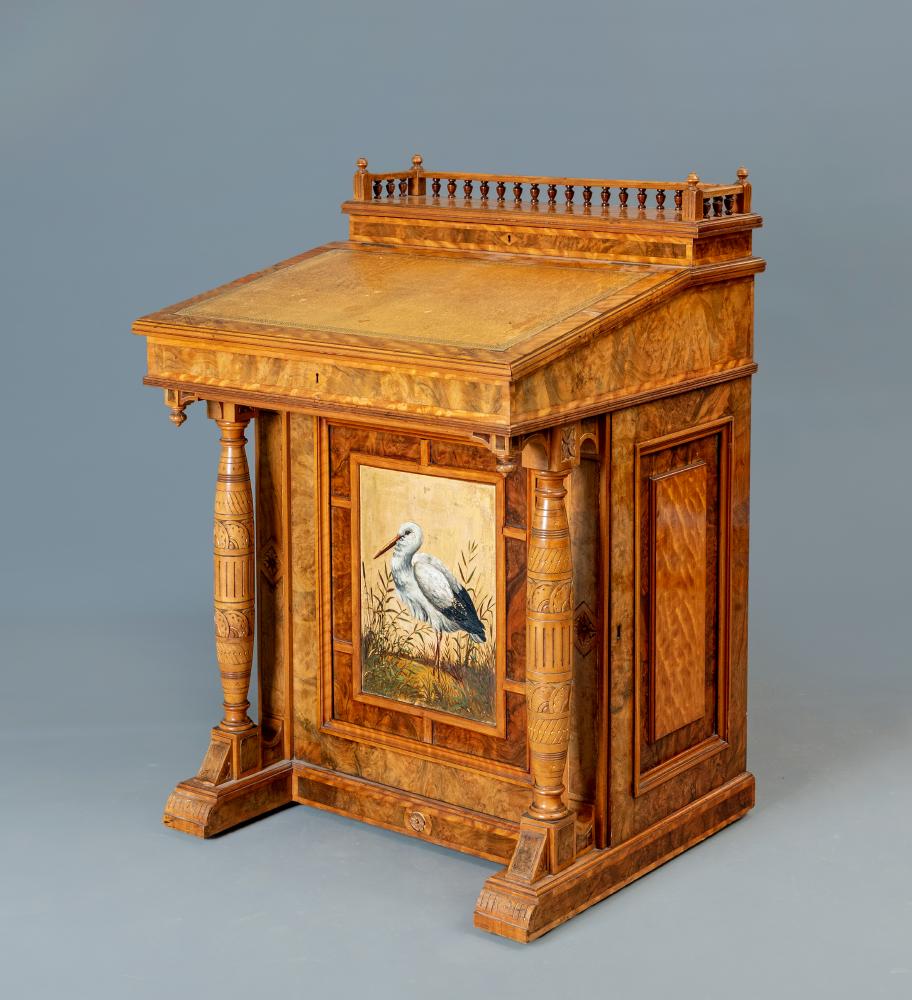 AN AESTHETIC SATIN WALNUT DAVENPORT Image