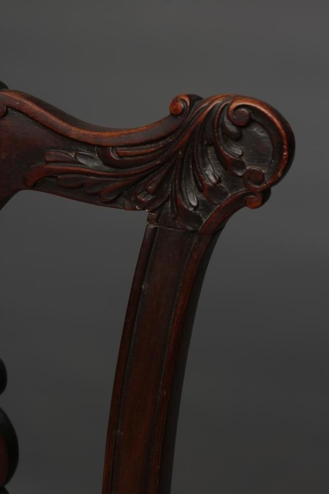 A SET OF EIGHT MAHOGANY CHIPPENDALE REVIVAL CHAIRS including two elbow chairs Image