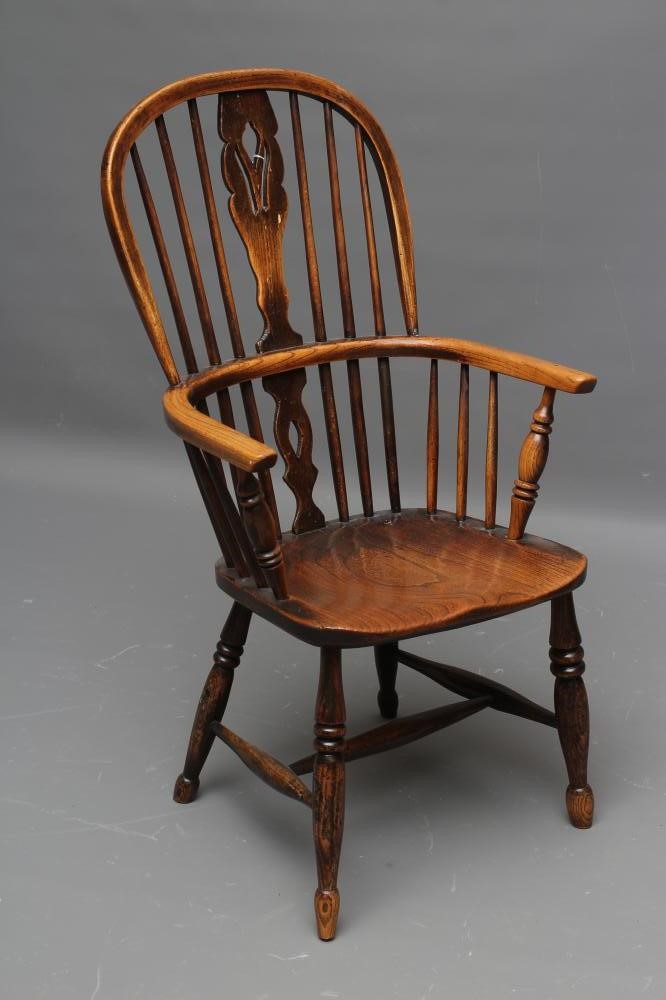 AN ASH AND ELM WINDSOR ARMCHAIR Image