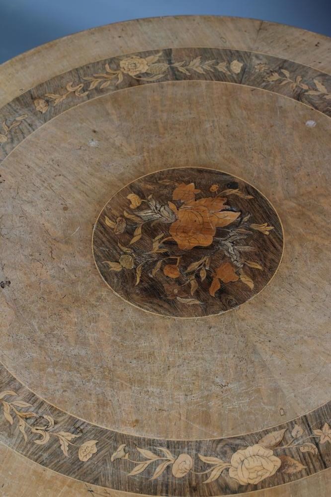 A VICTORIAN SATINWOOD AND FLORAL MARQUETRY OCCASIONAL TABLE Image