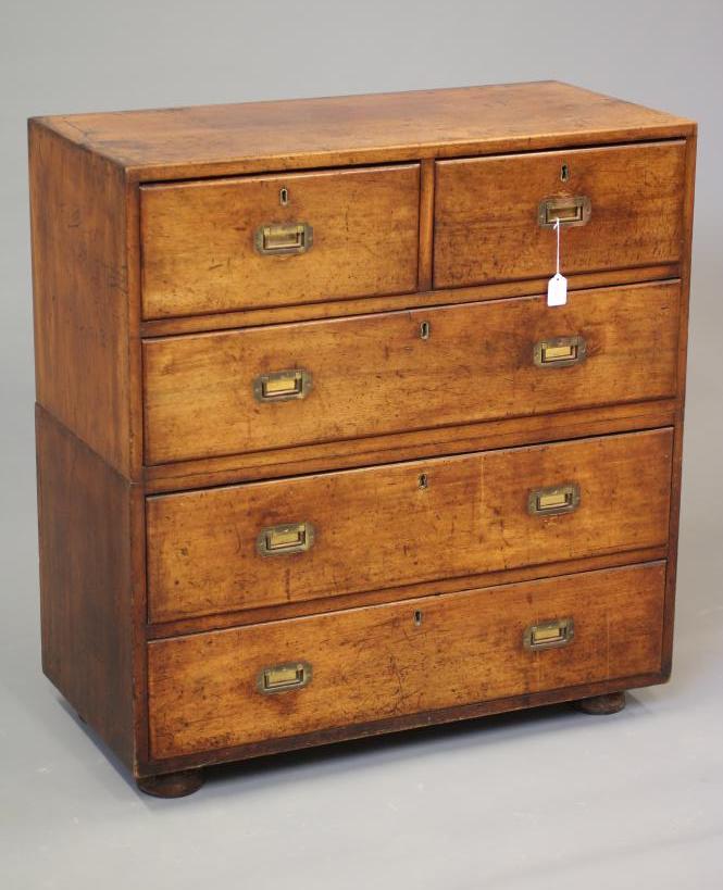 A VICTORIAN MAHOGANY CAMPAIGN TWO PART CHEST Image