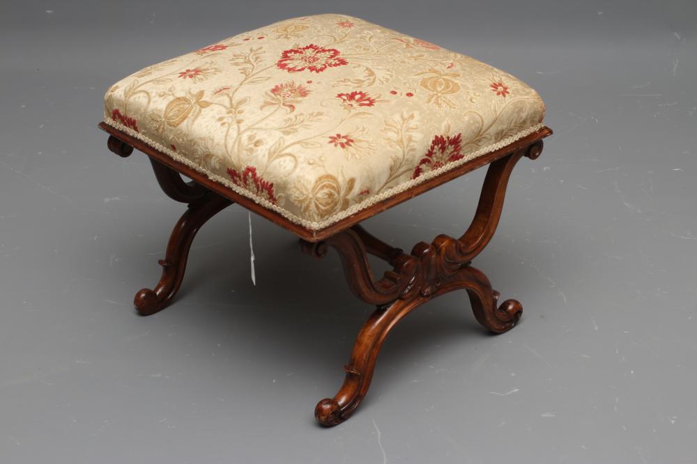 A VICTORIAN MAHOGANY DRESSING STOOL Image