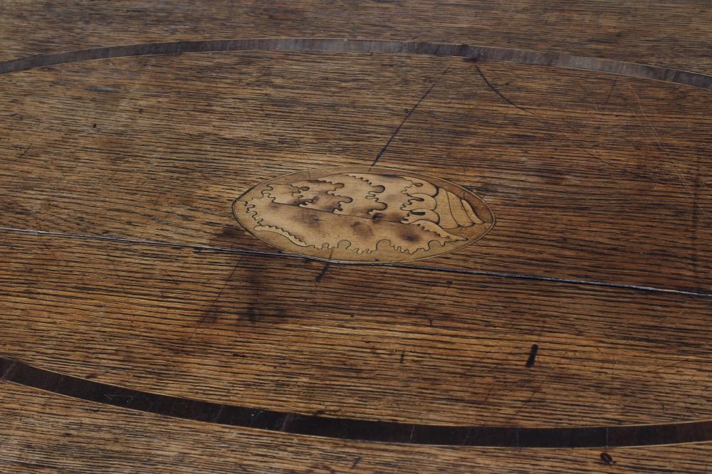 A GEORGIAN OAK AND MAHOGANY BANDED CHEST Image