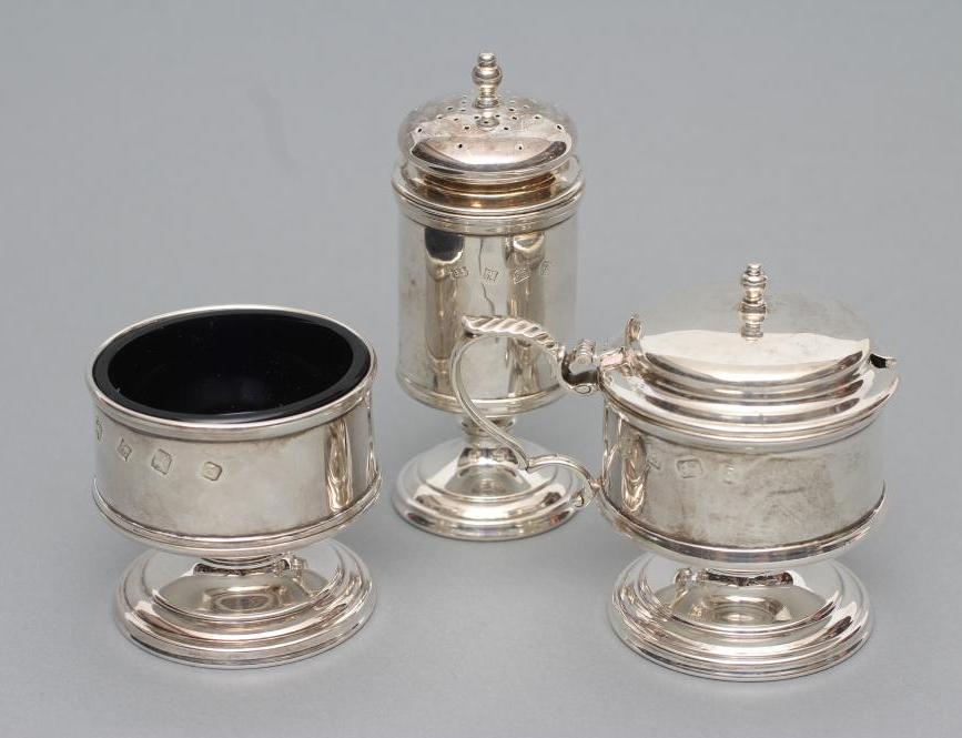 A THREE PIECE PEDESTAL CRUET Image