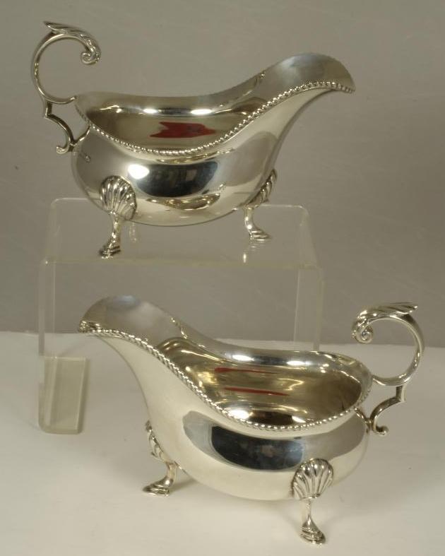 A PAIR OF SILVER SAUCEBOATS Image