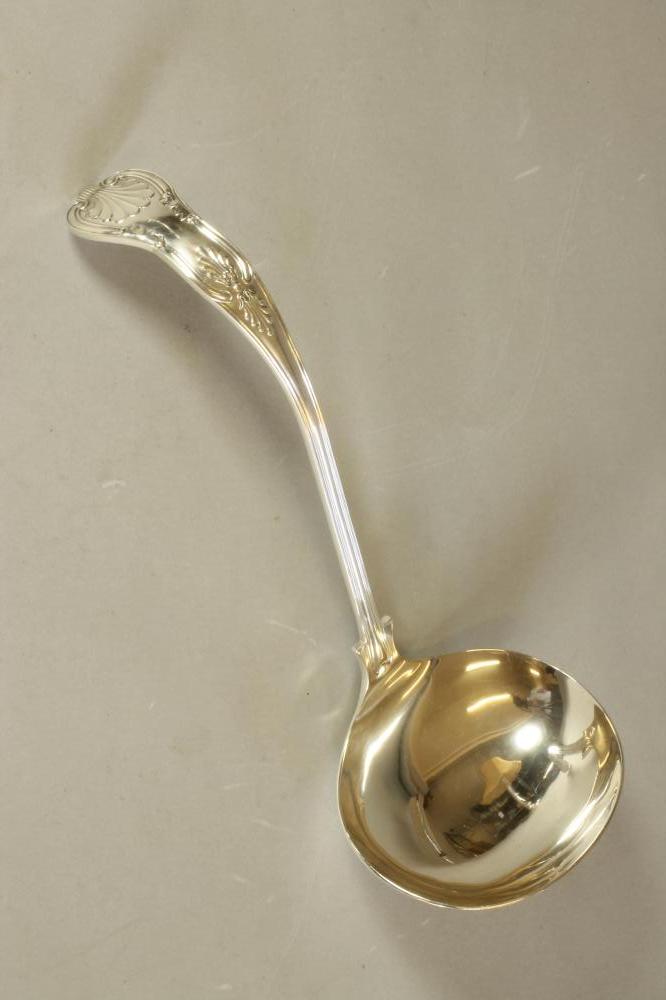 A SILVER SOUP LADLE Image