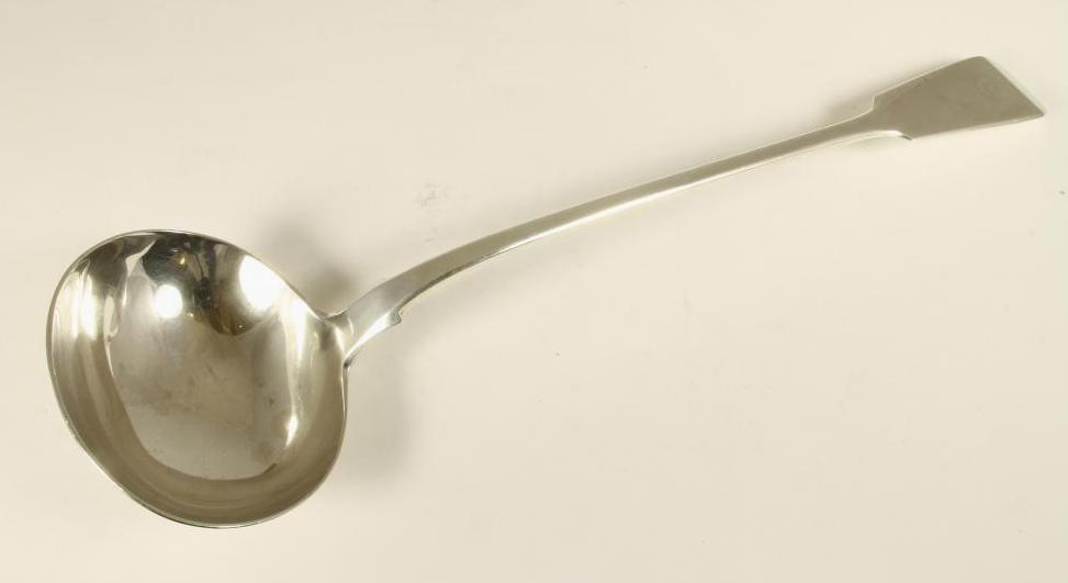 A WILLIAM IV SILVER SOUP LADLE Image