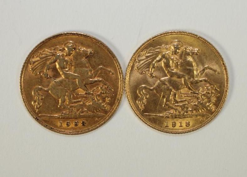 AN EDWARD VII GOLD HALF SOVEREIGN Image