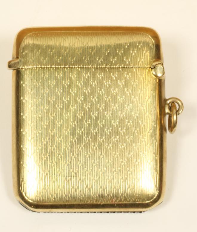 A GEORGE V 9CT GOLD VESTA CASE Image