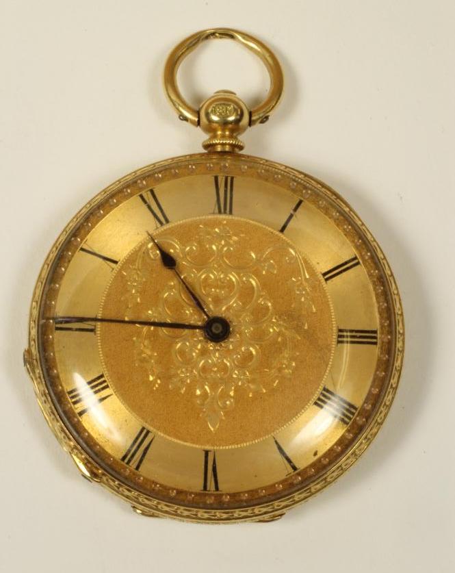 AN 18KT GOLD KEY WIND DRESS WATCH Image