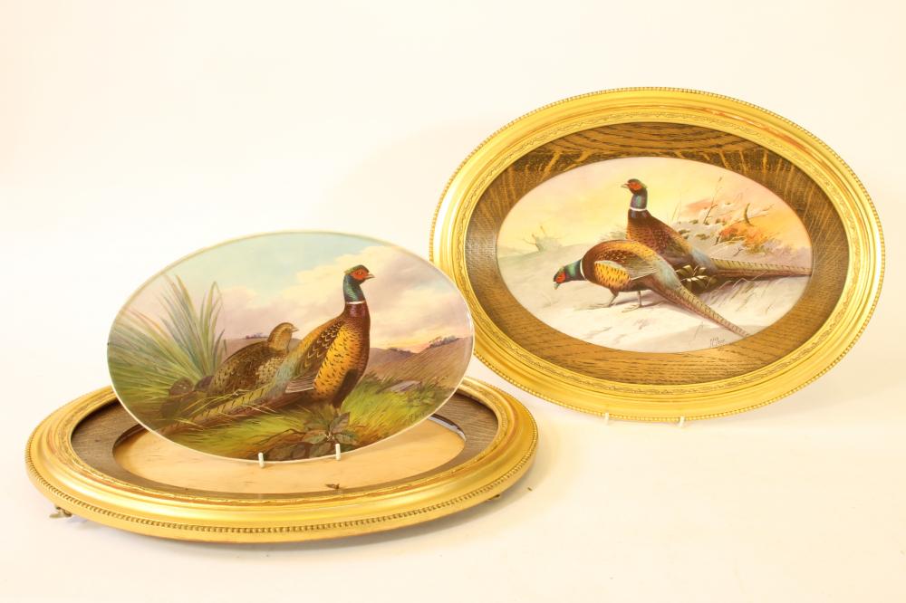 A PAIR OF ENGLISH CHINA OVAL PLAQUES Image