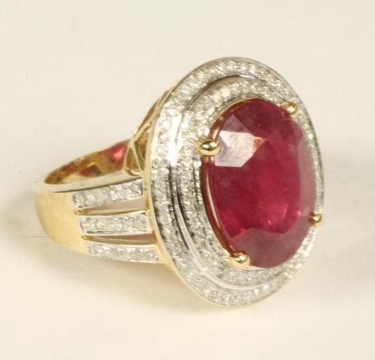 A RUBY AND DIAMOND DRESS RING Image