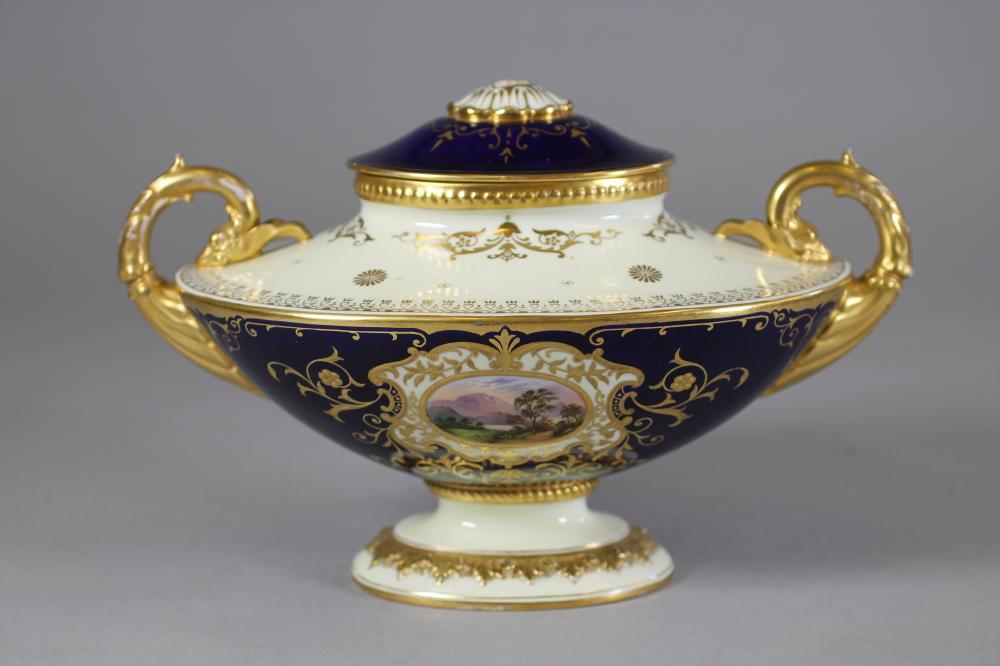 A COALPORT CHINA URN AND COVER Image