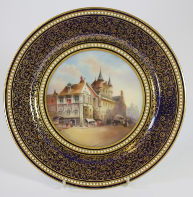 A ROYAL WORCESTER CHINA CABINET PLATE. c.1914 Image