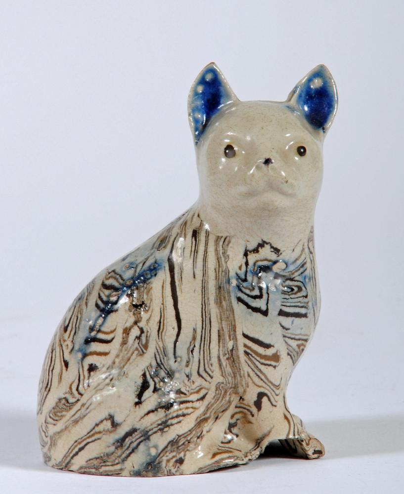 AN ENGLISH SOLID AGATE SLIP CAST CAT Image