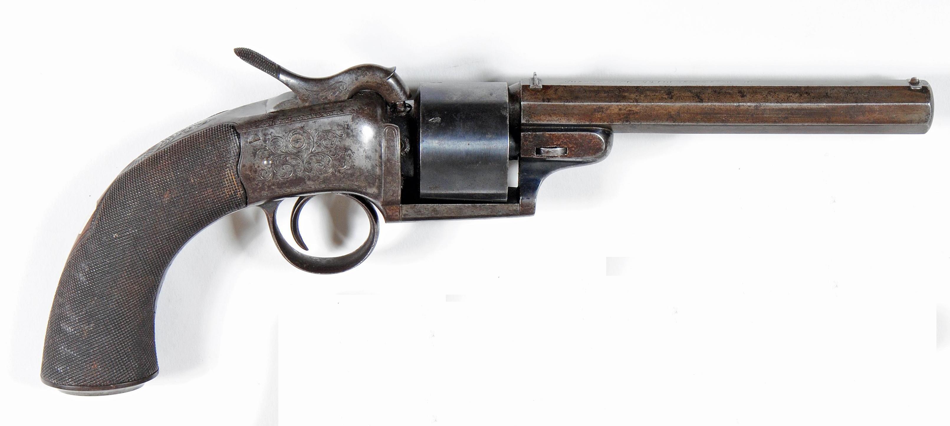 A JOSEPH LANG TRANSITIONAL 6 SHOT REVOLVER Image