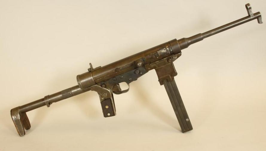 A DEACTIVATED HOTCHKISS UNIVERSAL FOLDING SUBMACHINE GUN Image