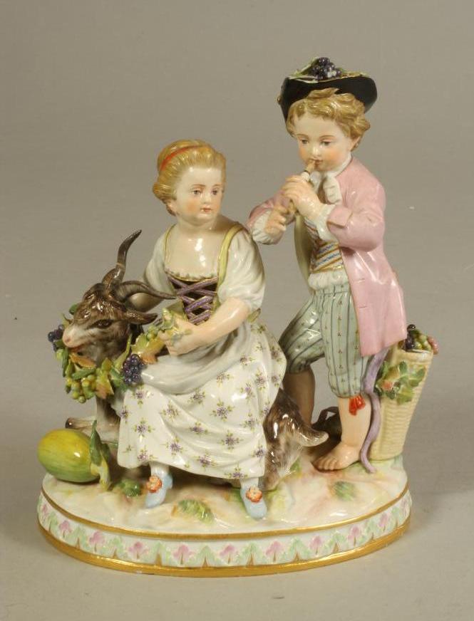 A MEISSEN PORCELAIN FIGURE GROUP Image