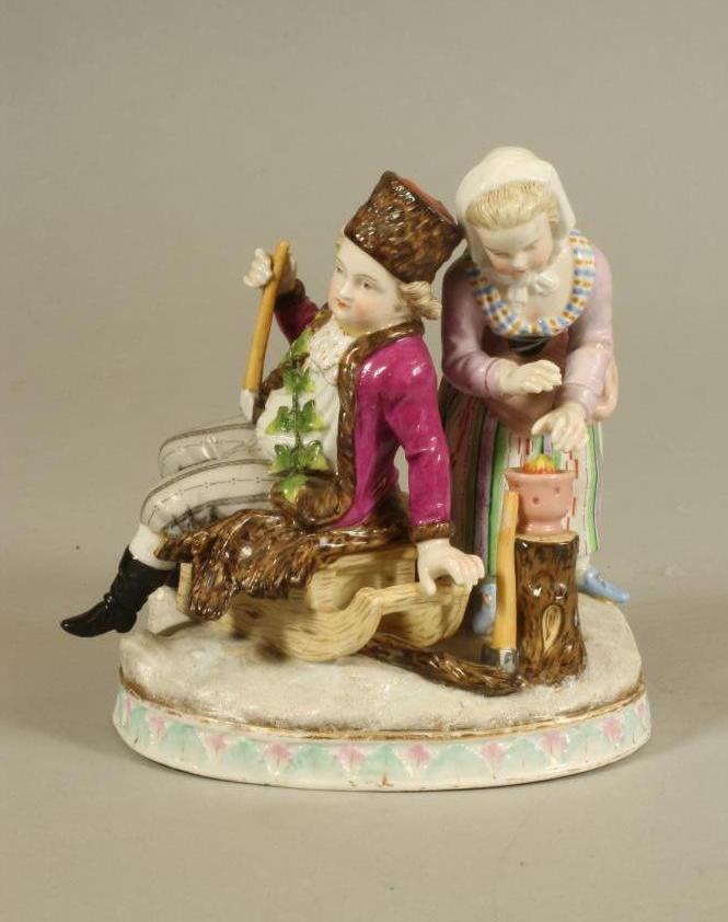 A DRESDEN PORCELAIN FIGURE GROUP Image